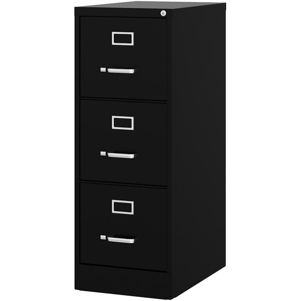 3 Drawer Black Metal Filing Cabinet K27368