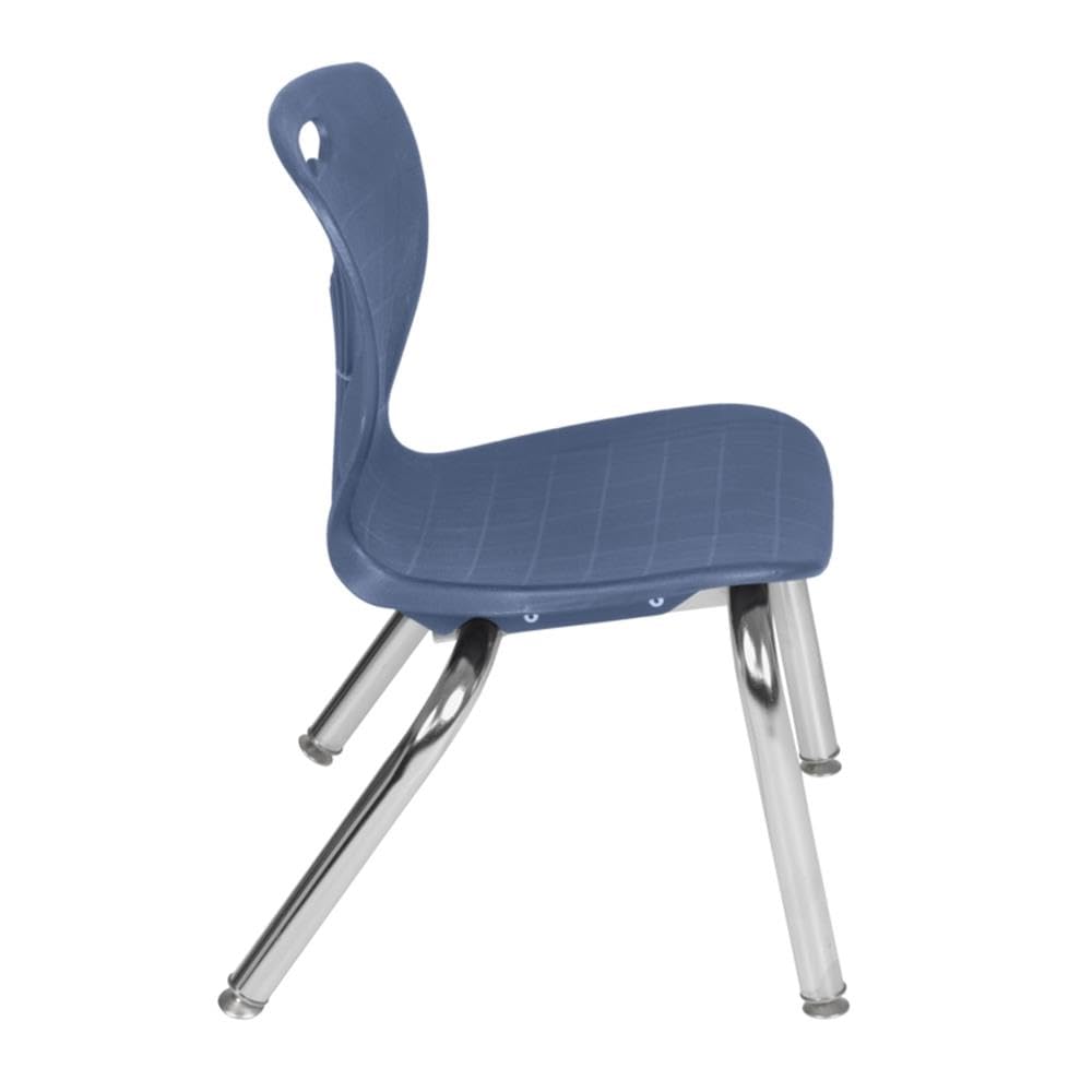 42" Square Mobile Table with 4 Blue Stack Chairs Q22055