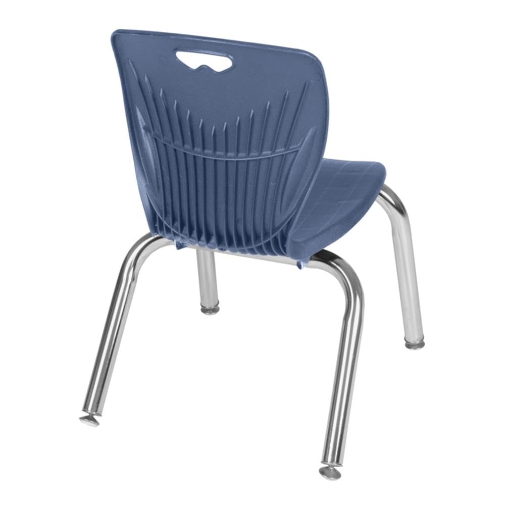 42" Square Mobile Table with 4 Blue Stack Chairs Q22055