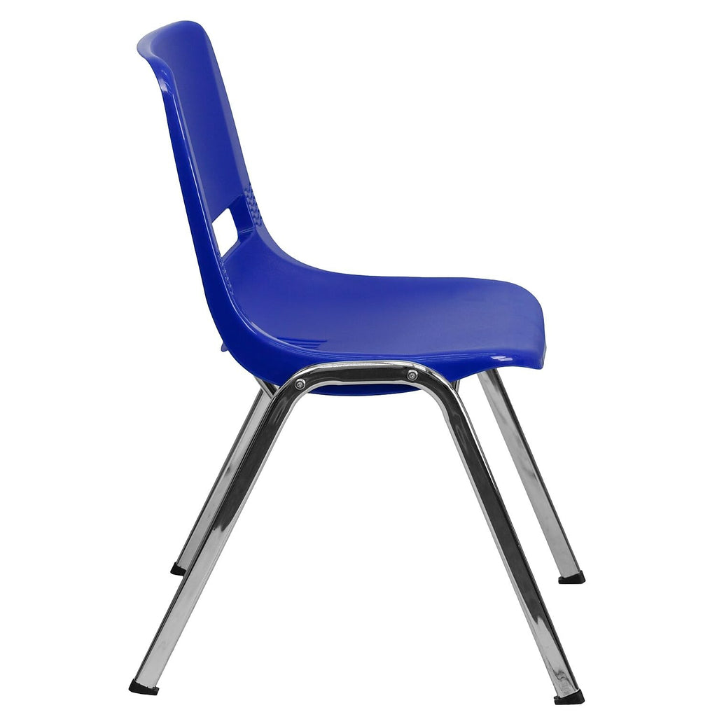 Navy Ergonomic Shell Stack Chair with Chrome Frame U65643