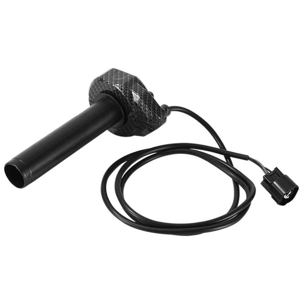 Electric Dirt Bike Twist Throttle Metal Housing Ribbed Grip 3 Pin Sealed Connector T2946