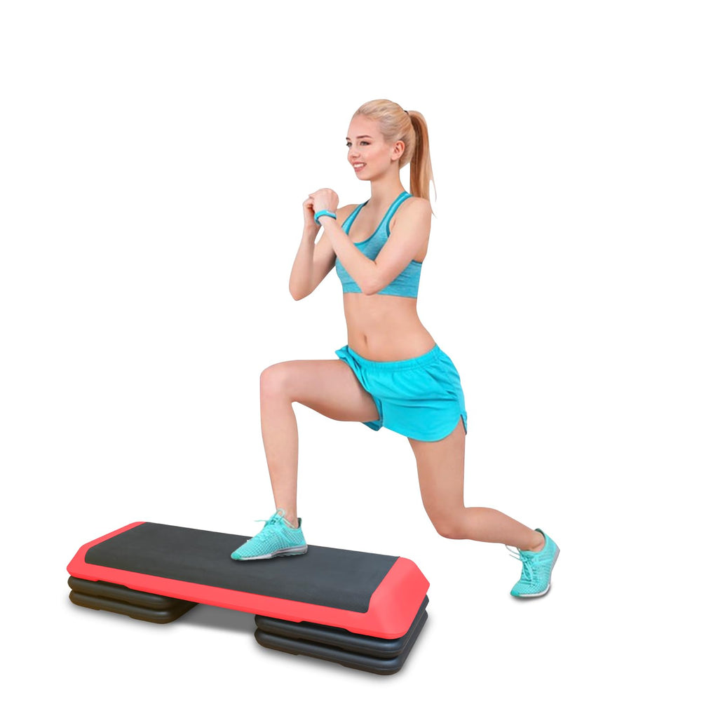 Adjustable Aerobic Workout Step Platform with 4 Stackable Risers V1219