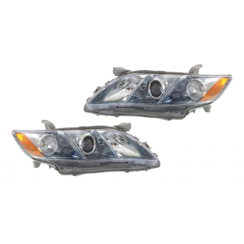 Toyota Camry Hybrid Headlight Unit 2007-2009 Pair Driver and Passenger Side Replacement V2980