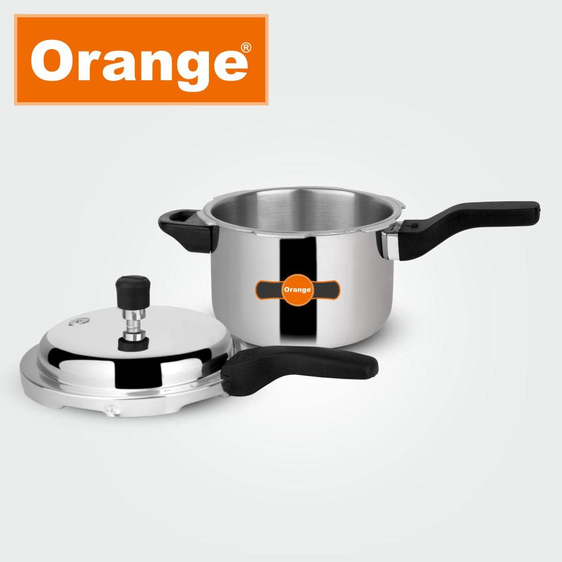 Orange Triply Stainless Steel Pressure Cooker 3L S2967