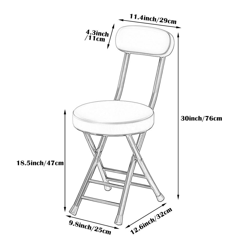 18 Inch Portable Folding Bar Stool with Backrest and Padded N717