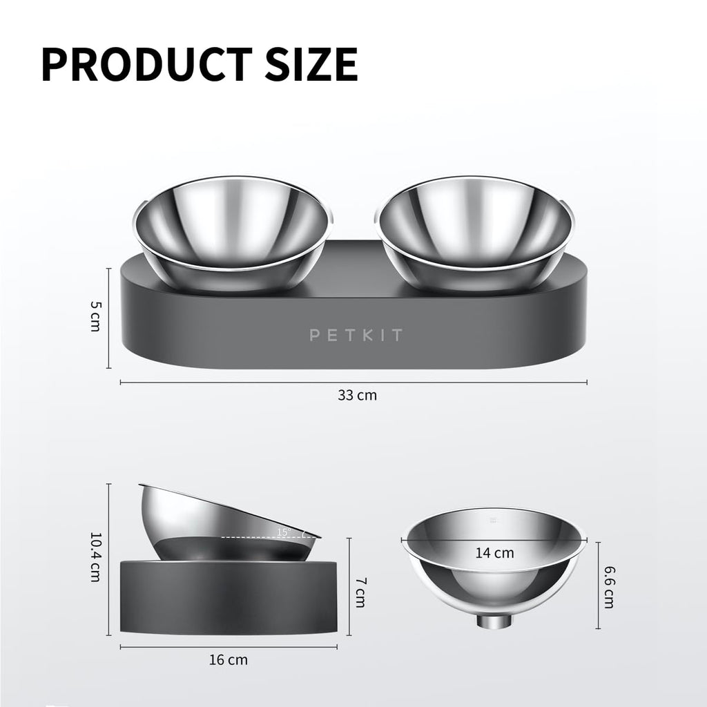 Elevated Dog Cat Bowl with 2 Stainless Steel Bowls V745