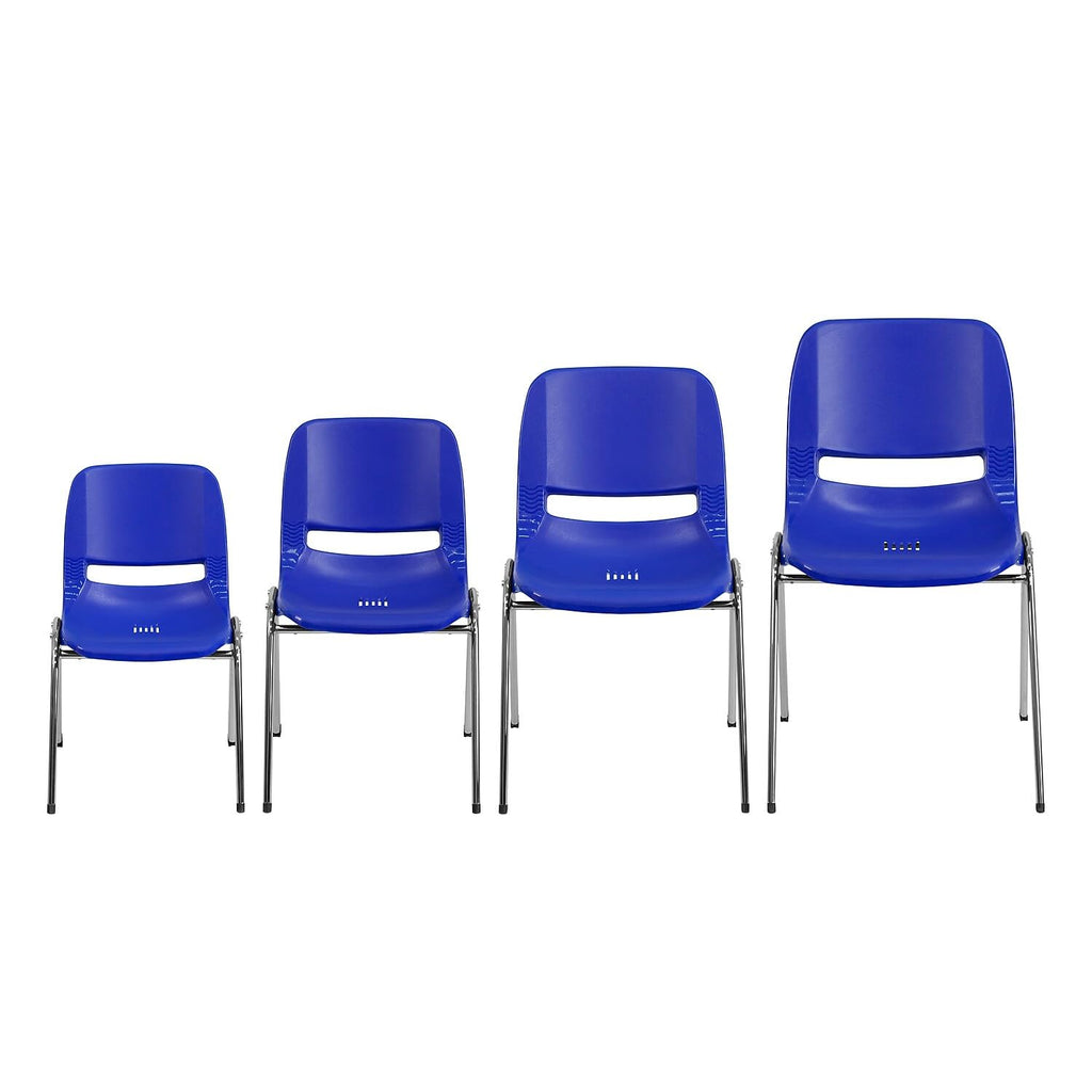 Navy Ergonomic Shell Stack Chair with Chrome Frame U65643