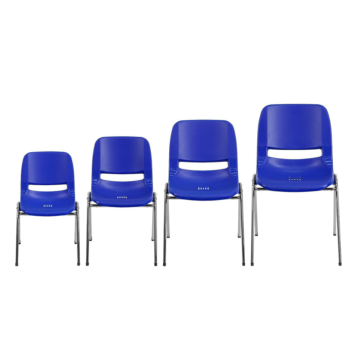 Navy Ergonomic Shell Stack Chair with Chrome Frame U65643