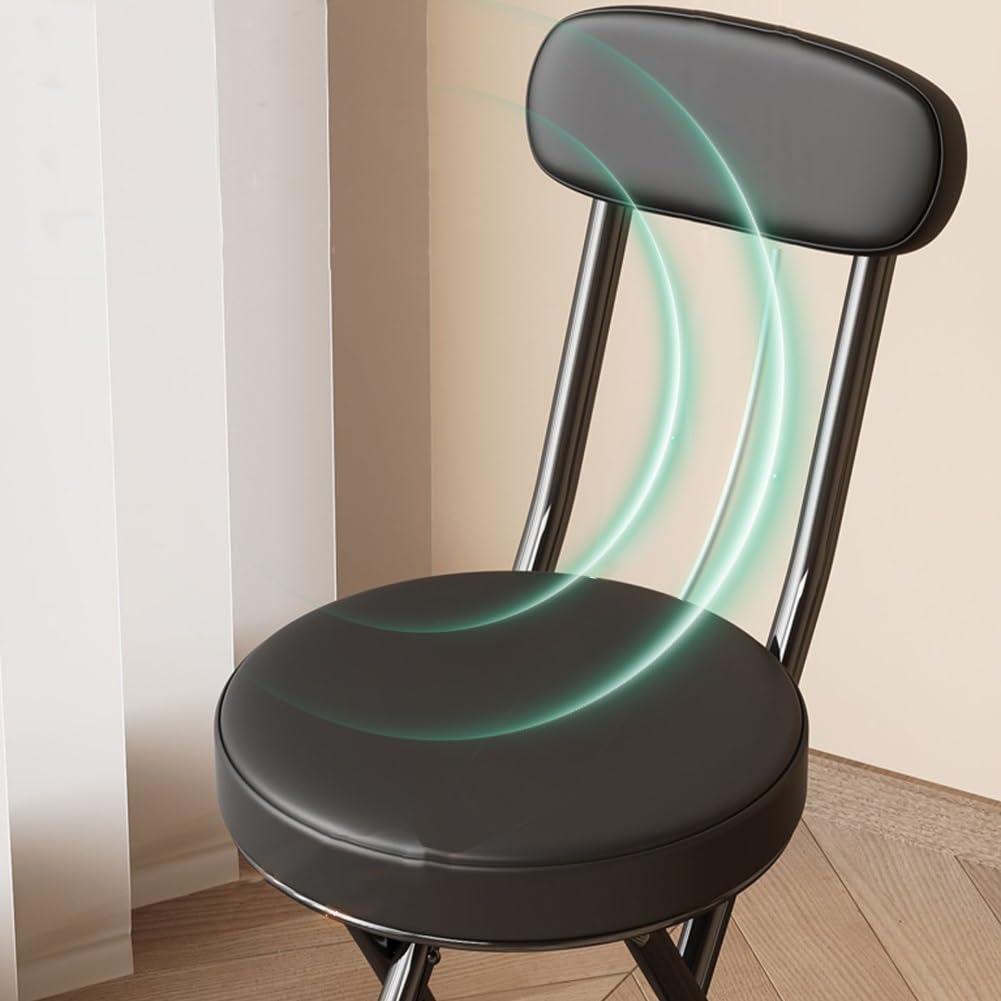 18 Inch Portable Folding Bar Stool with Backrest and Padded N717