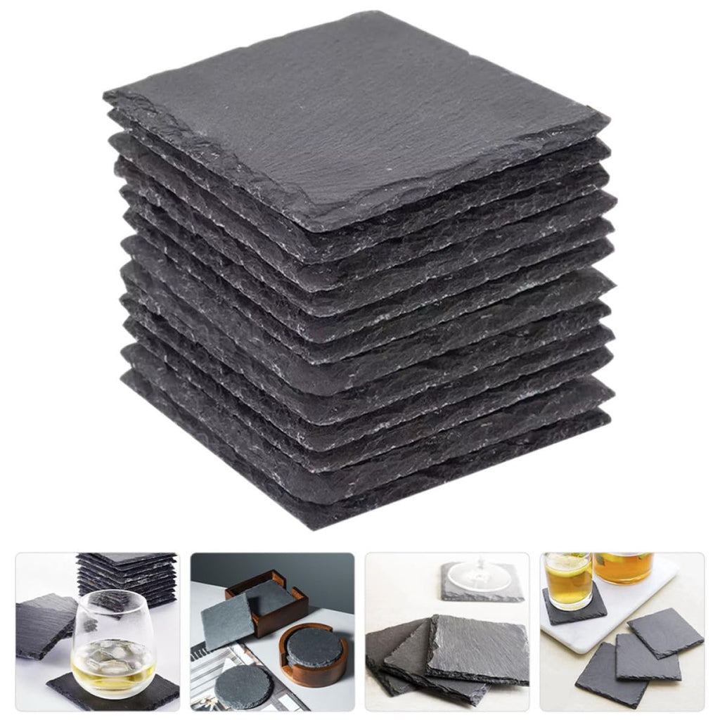 Black Natural Stone Coasters V690758