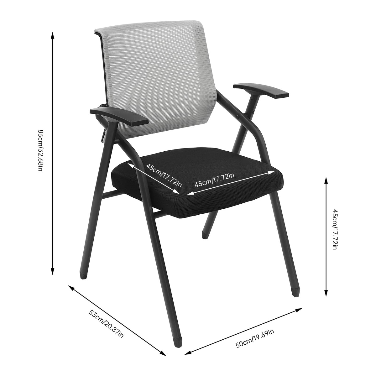 Grey Mesh Back Stacking Arm Chairs X90232