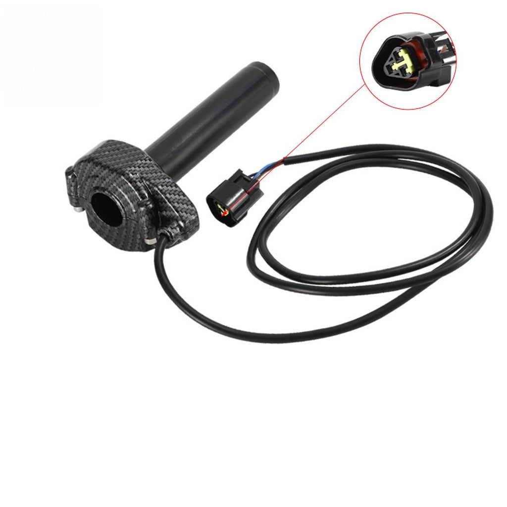 Electric Dirt Bike Twist Throttle Metal Housing Ribbed Grip 3 Pin Sealed Connector T2946