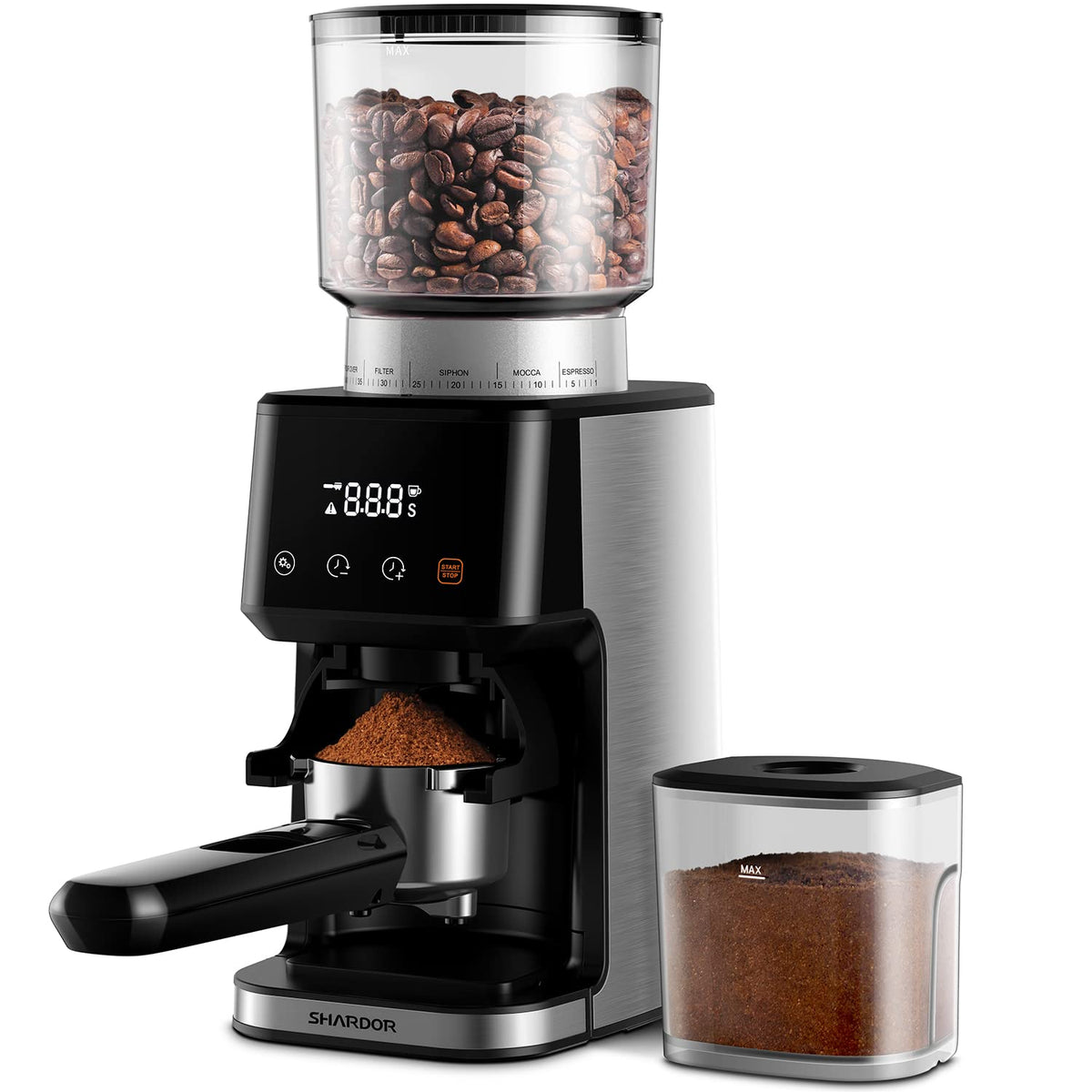 Electric Conical Burr Coffee Grinder with Timer H764