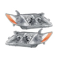 Toyota Camry 2007 2008 2009 Headlights Driver And Passenger Side Pair Amber Clear Lens T2577
