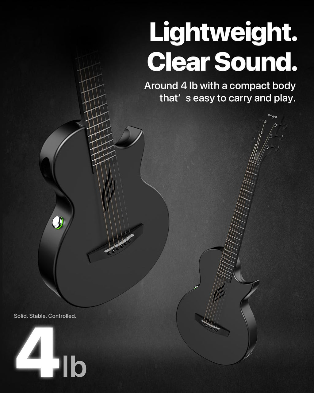 Carbon Fiber 35-Inch Smart Acoustic-Electric Travel Guitar N88303