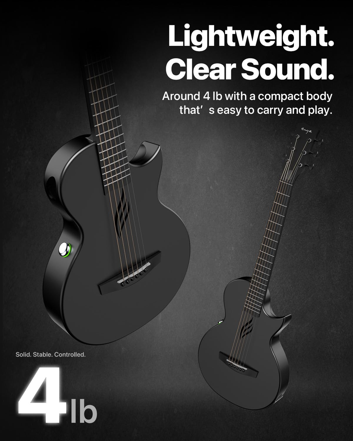 Carbon Fiber 35-Inch Smart Acoustic-Electric Travel Guitar N88303