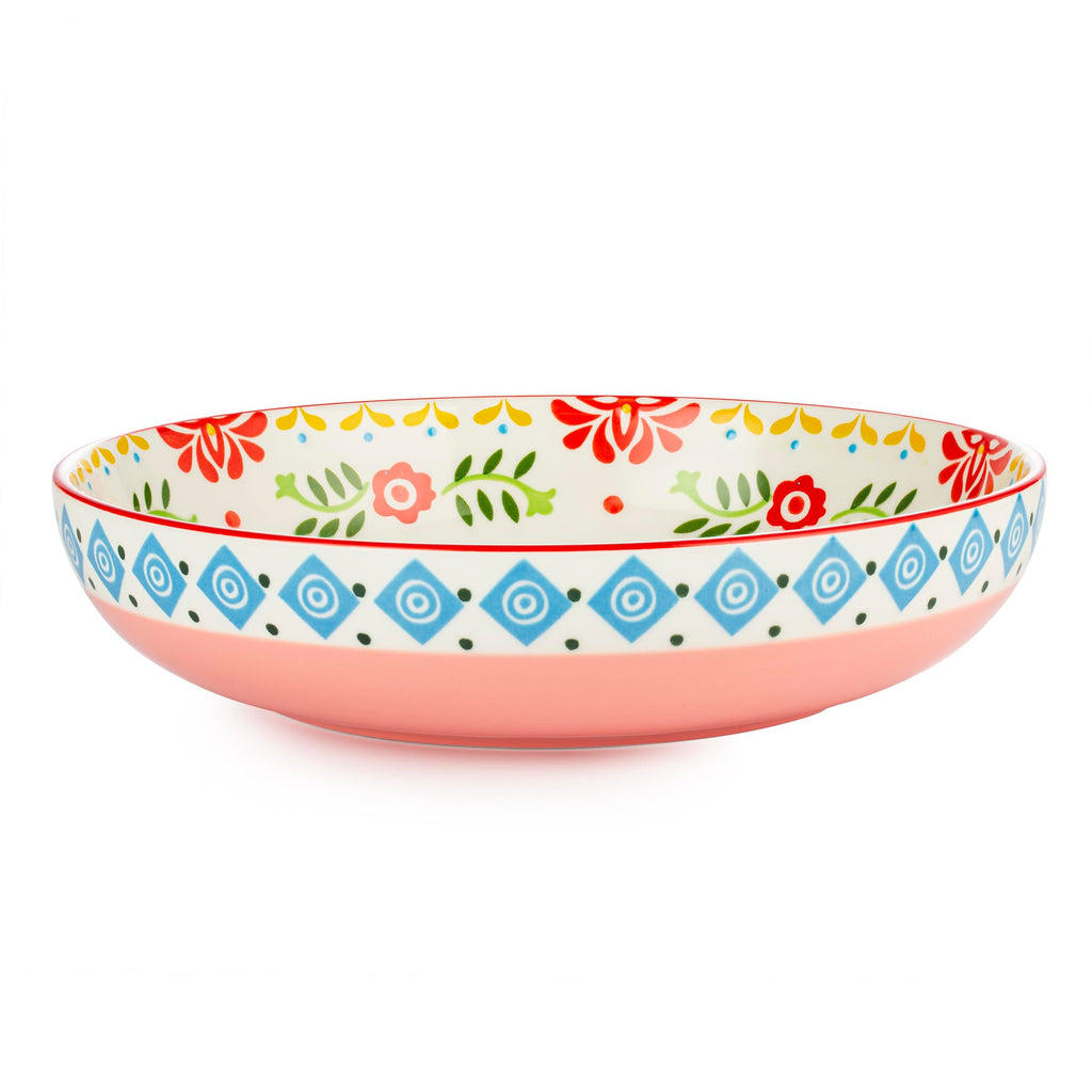 36 OZ Shallow Ceramic Dinner Bowls Set of 4 L580
