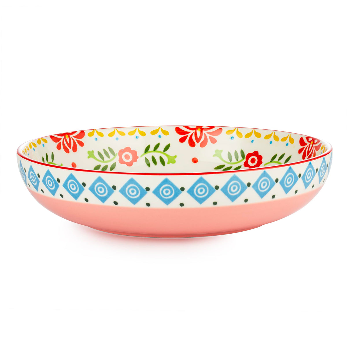 36 OZ Shallow Ceramic Dinner Bowls Set of 4 L580