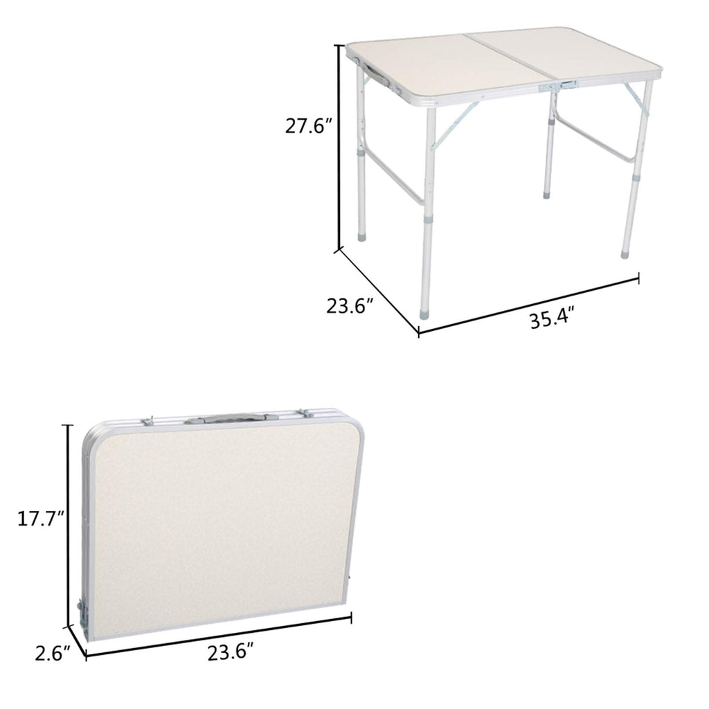 Folding Picnic Table 3FT Portable Camping Table White T313967