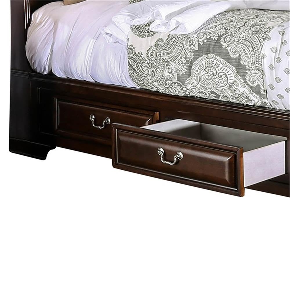 Brown Cherry California King Storage Bed L48514