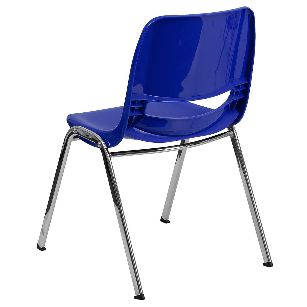 Navy Ergonomic Shell Stack Chair with Chrome Frame U65643