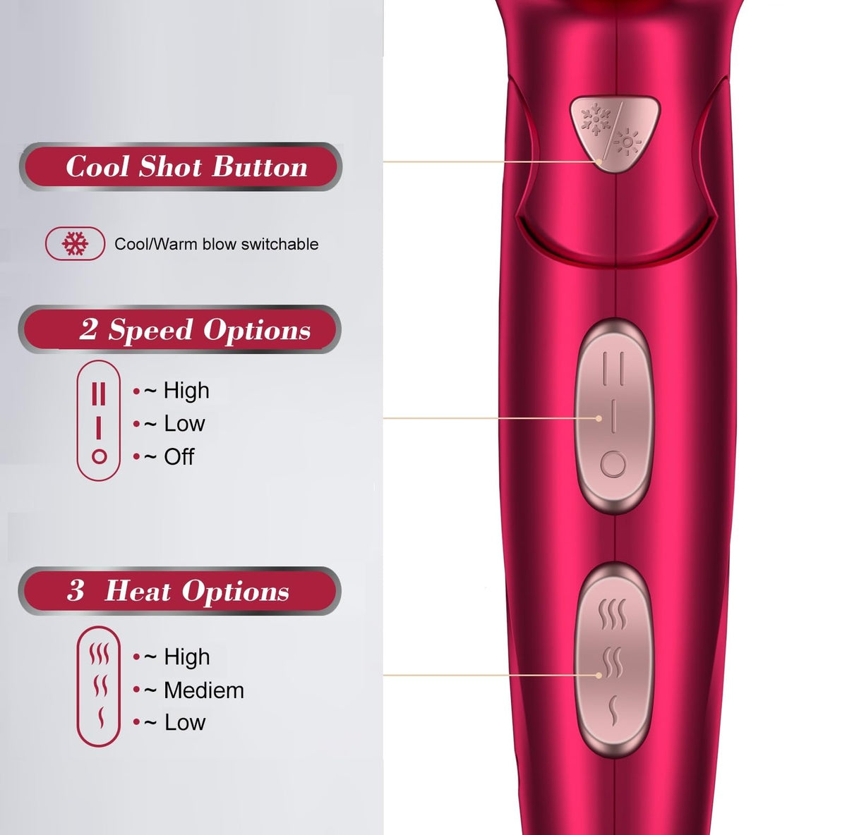 1875W Ceramic Tourmaline Hair Dryer X6349