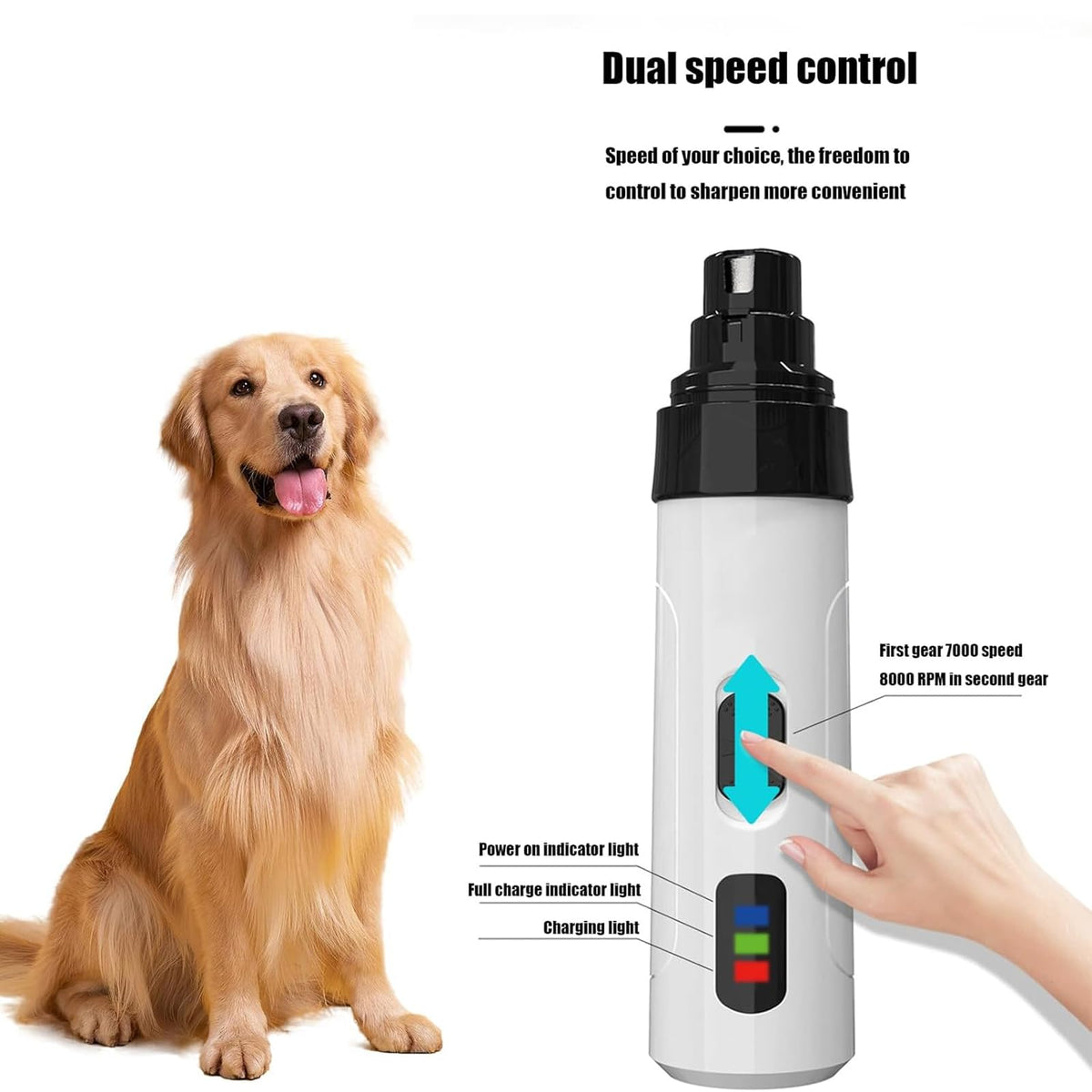 Cortador De Uñas Sin Estrés USB Rechargeable Automatic Pet Nail Trimmer Z64969