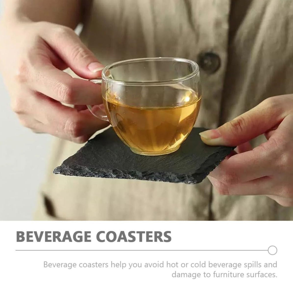 Black Natural Stone Coasters V690758