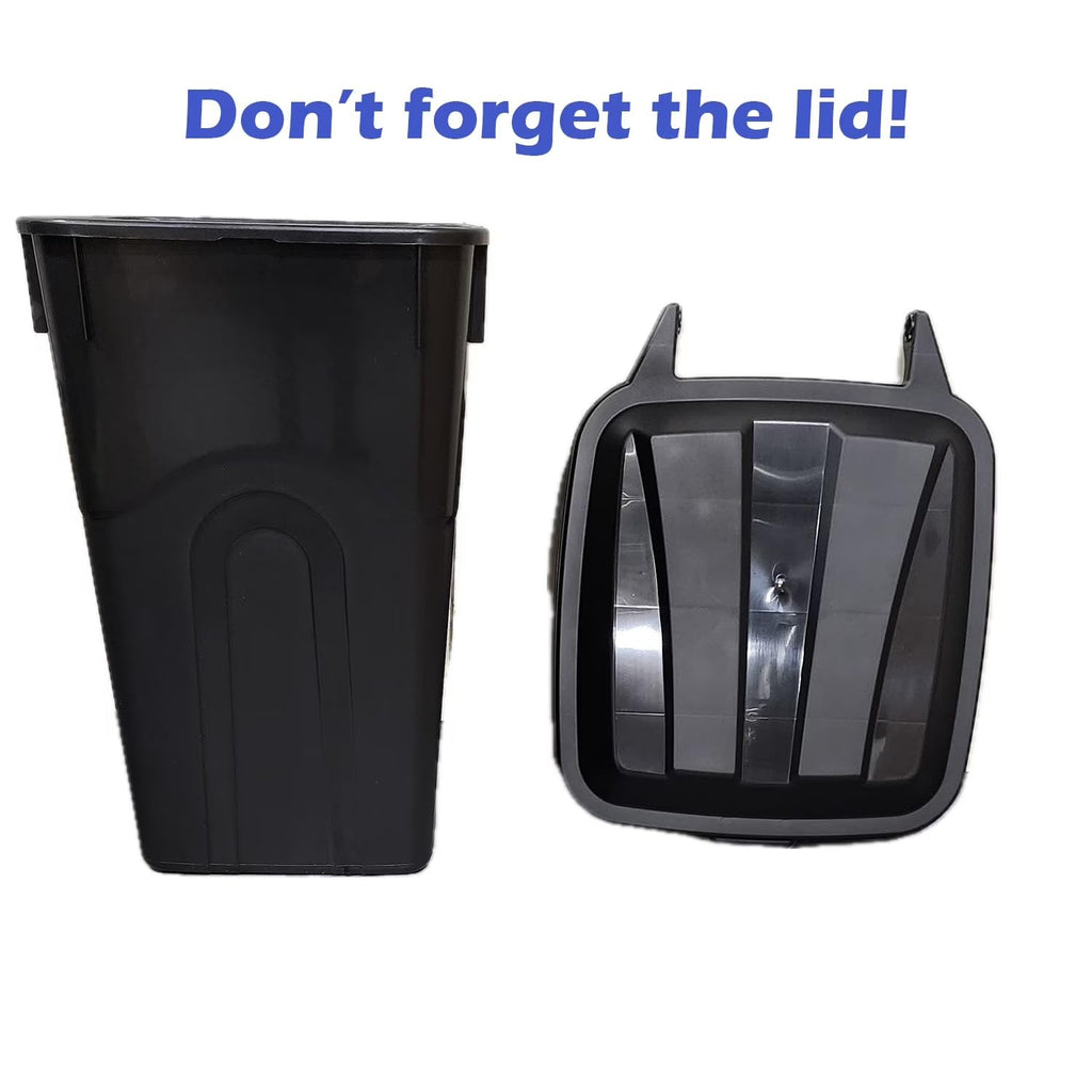 45 Gallon Black Outdoor Trash Can with Wheels and Attached Lid P902