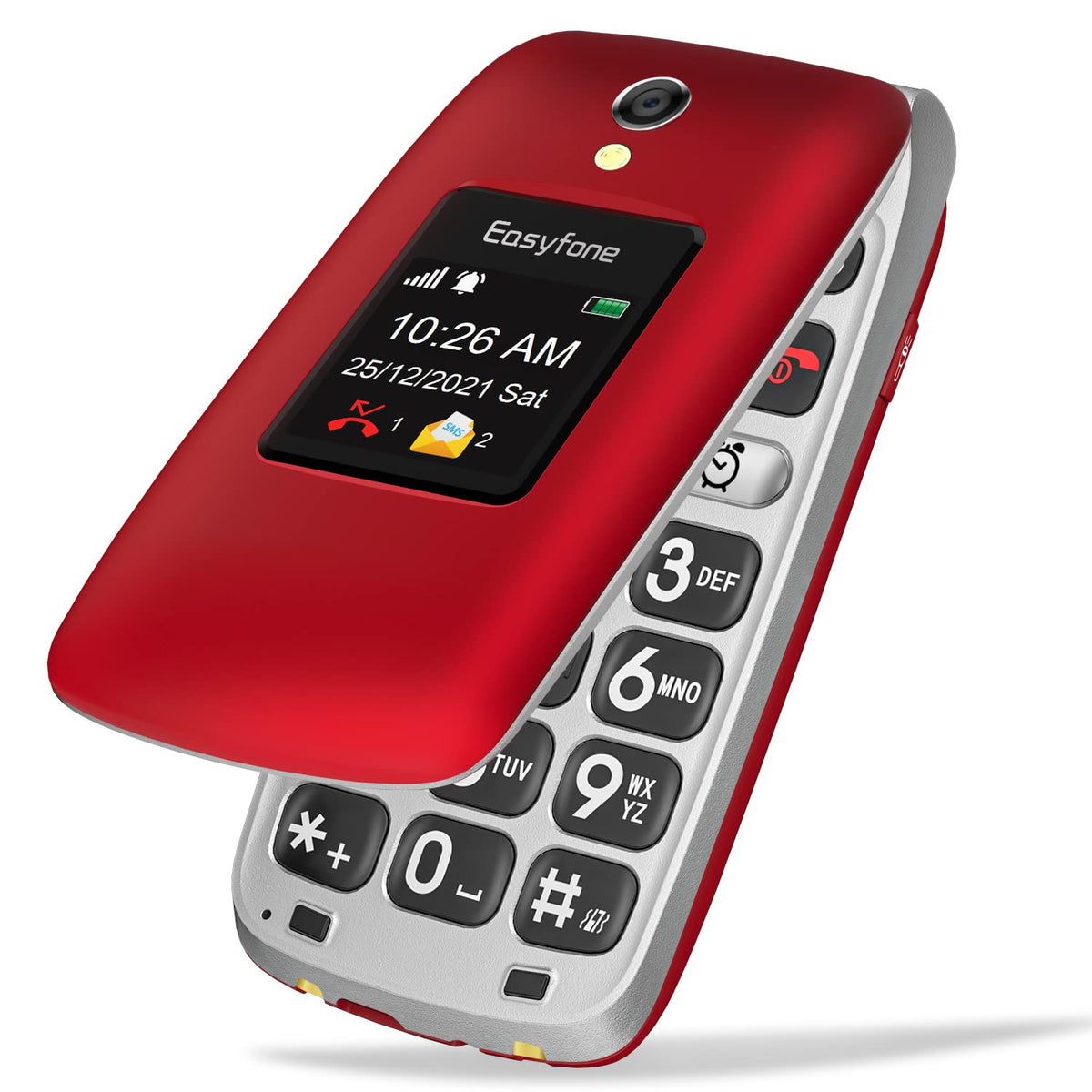 Unlocked 4G Big Button Flip Cell Phone with SOS Button & Charging Dock I5685