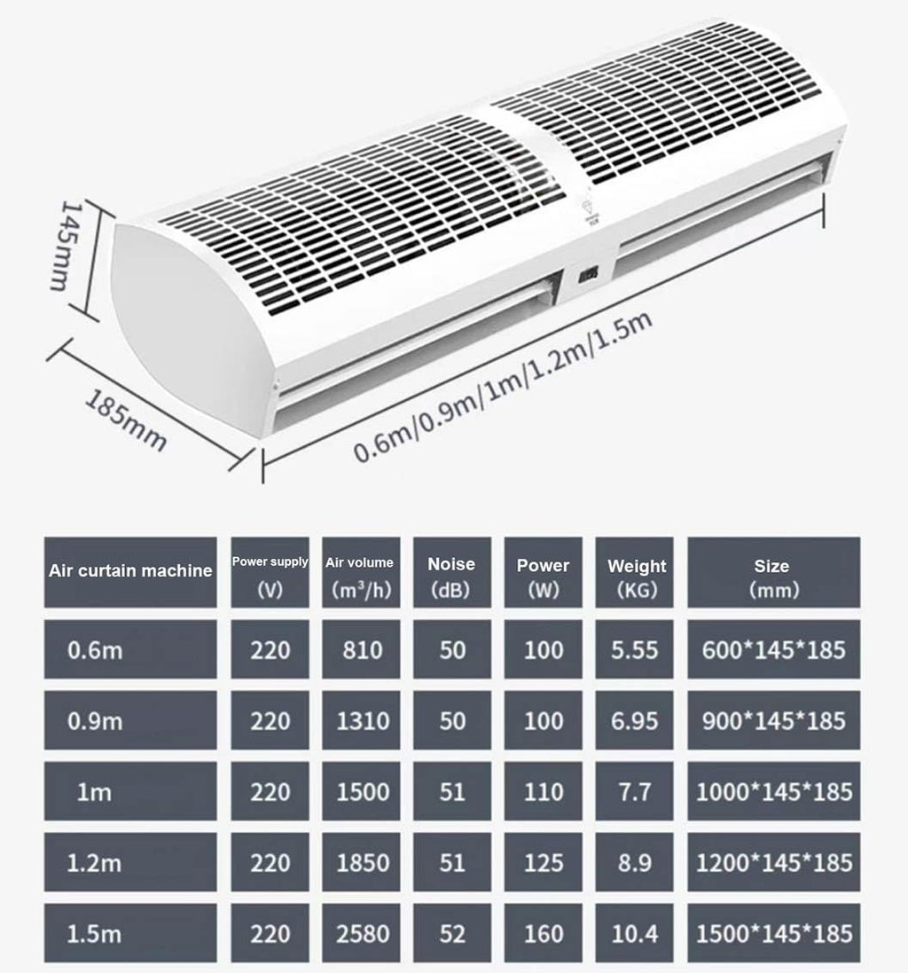 Over Door Air Curtain Fan with Adjustable Wind Speed K940006