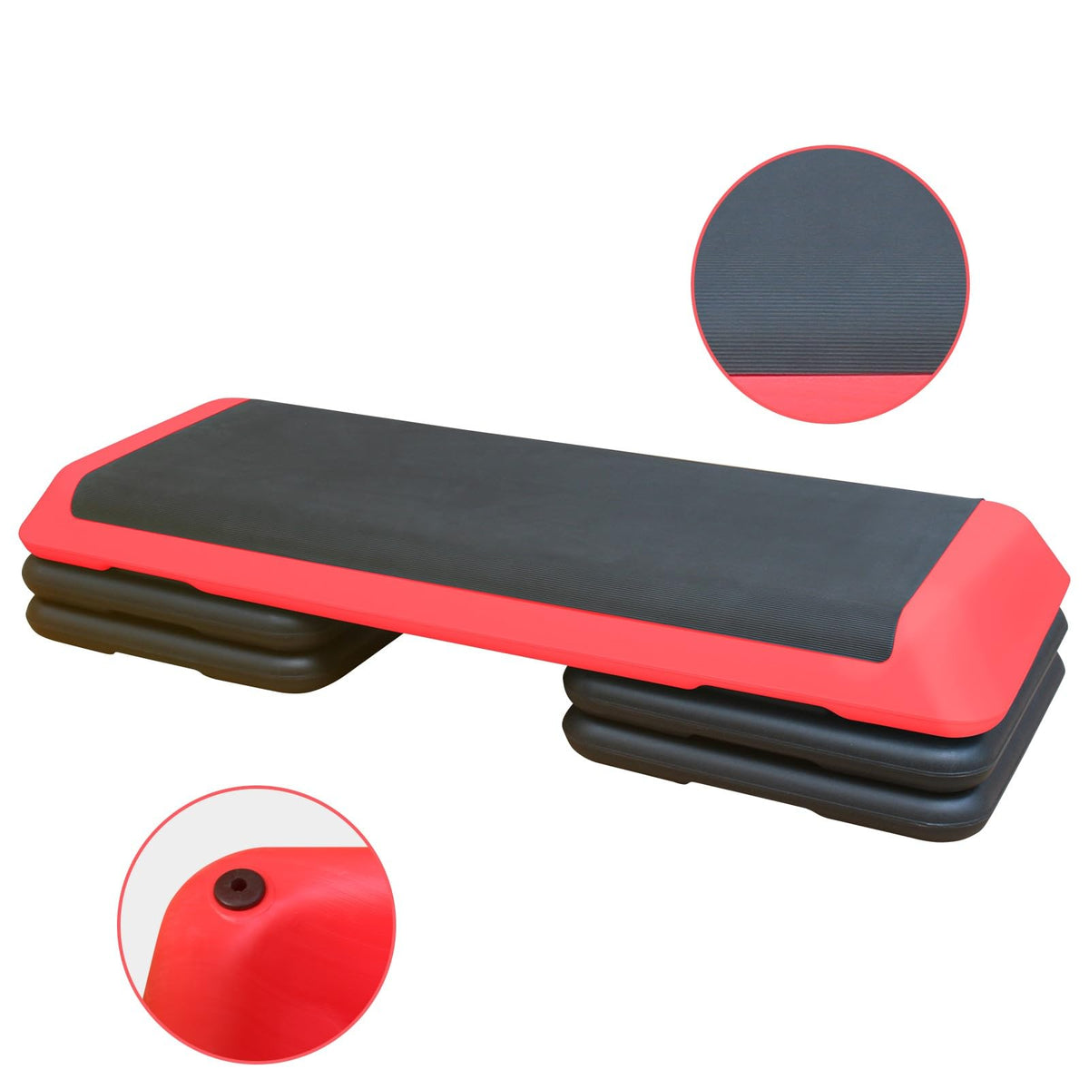 Adjustable Aerobic Workout Step Platform with 4 Stackable Risers V1219