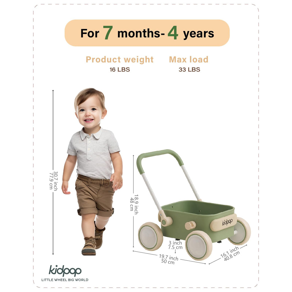 Baby Push Walker with Wheels Green X5962