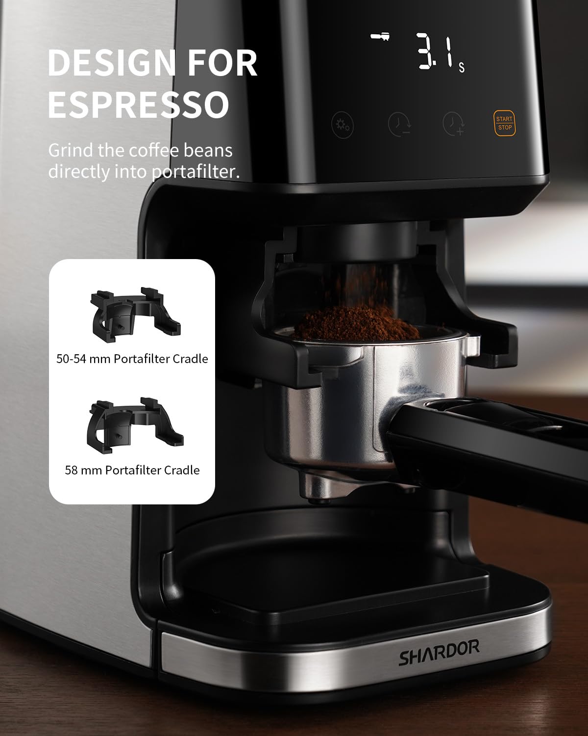 Electric Conical Burr Coffee Grinder with Timer H764