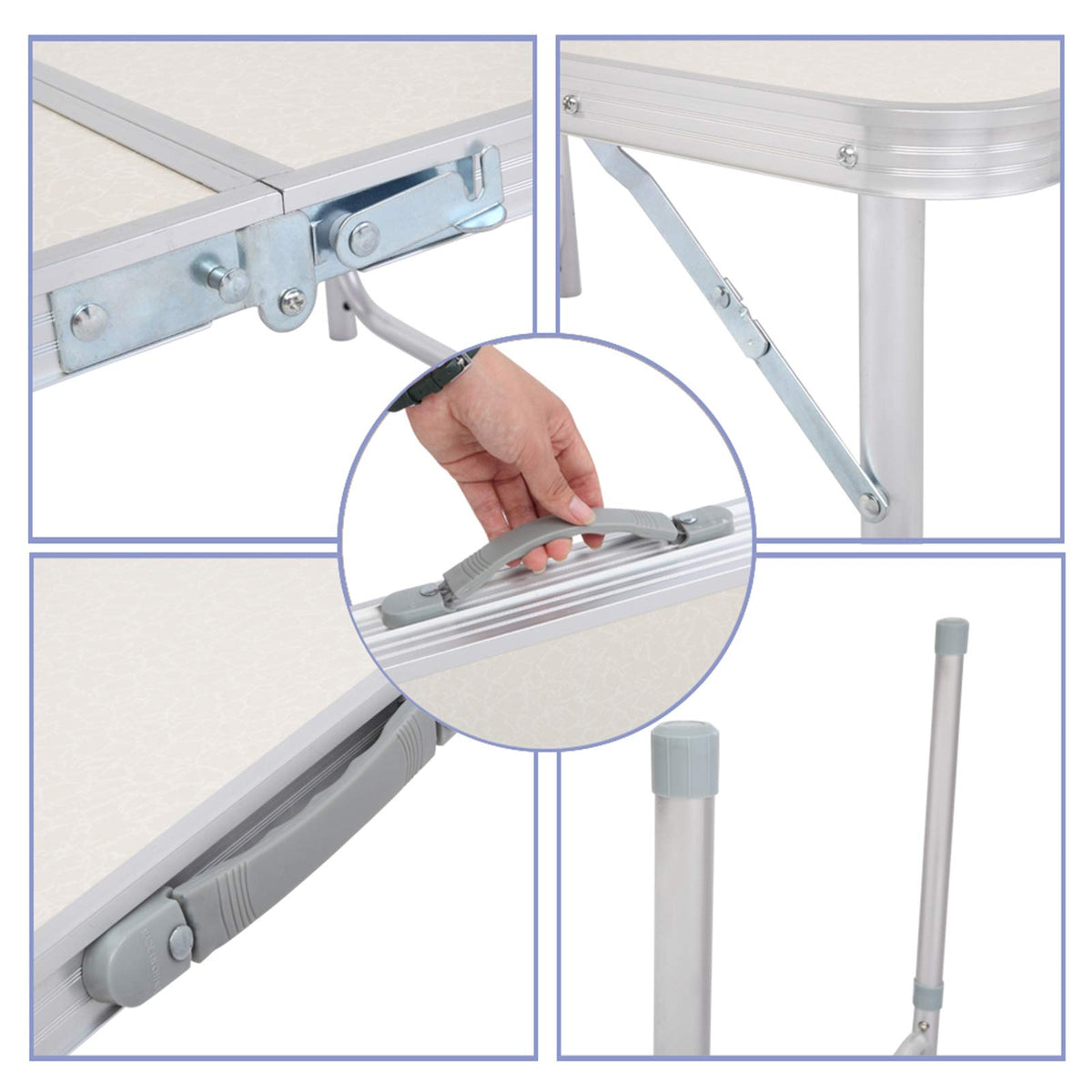 Folding Picnic Table 3FT Portable Camping Table White T313967