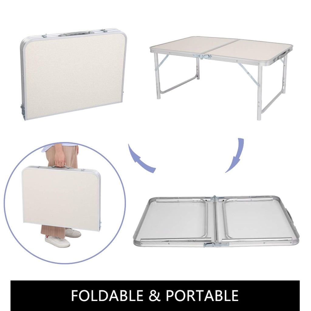 Folding Picnic Table 3FT Portable Camping Table White T313967