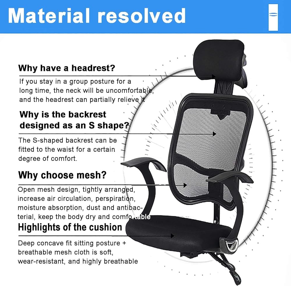 Orange Mesh Ergonomic Office Chair with Lumbar Support C777861