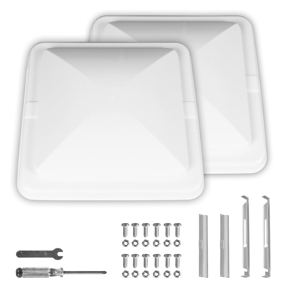 2 Pack 14 Inch White RV Vent Covers J38325