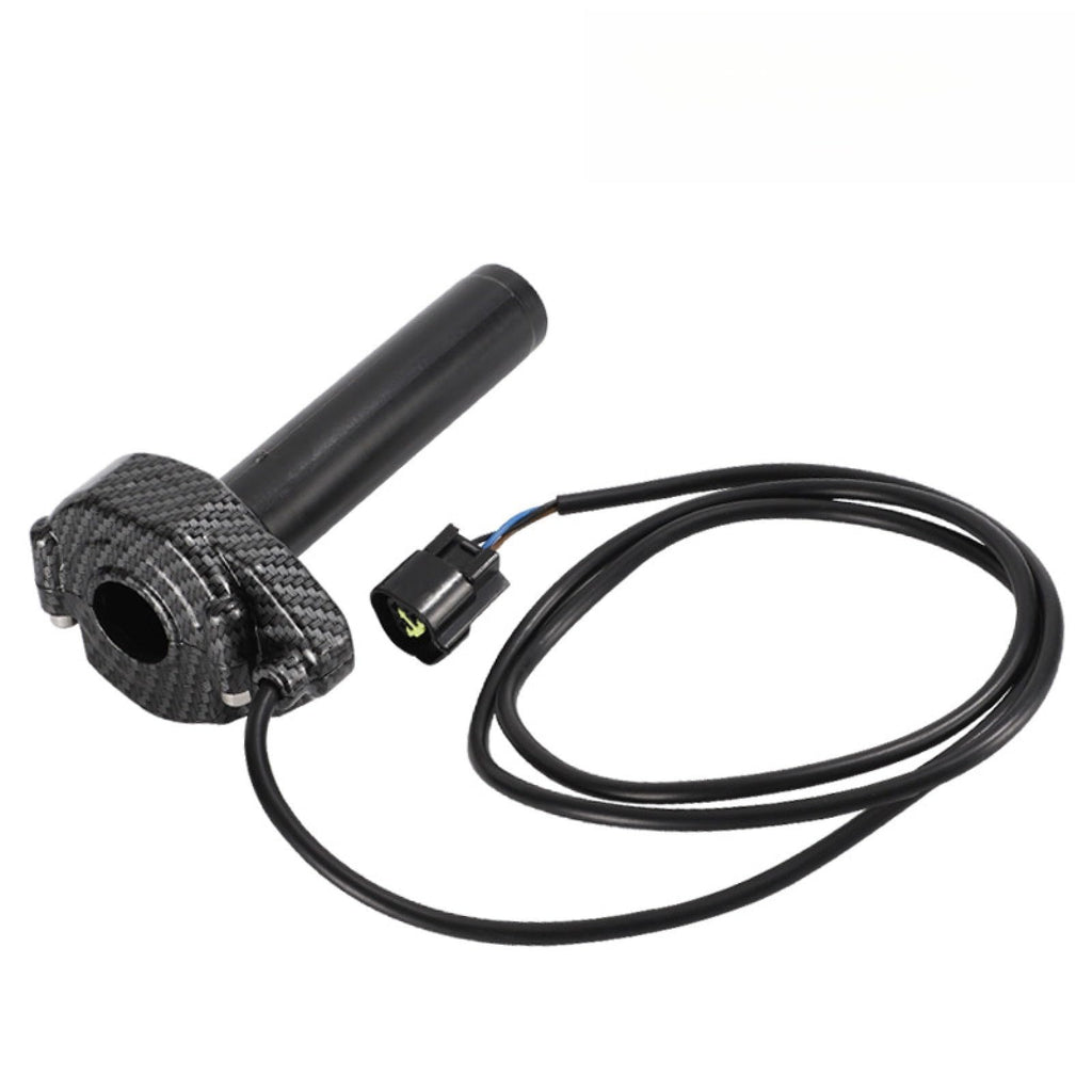 Electric Dirt Bike Twist Throttle Metal Housing Ribbed Grip 3 Pin Sealed Connector T2946