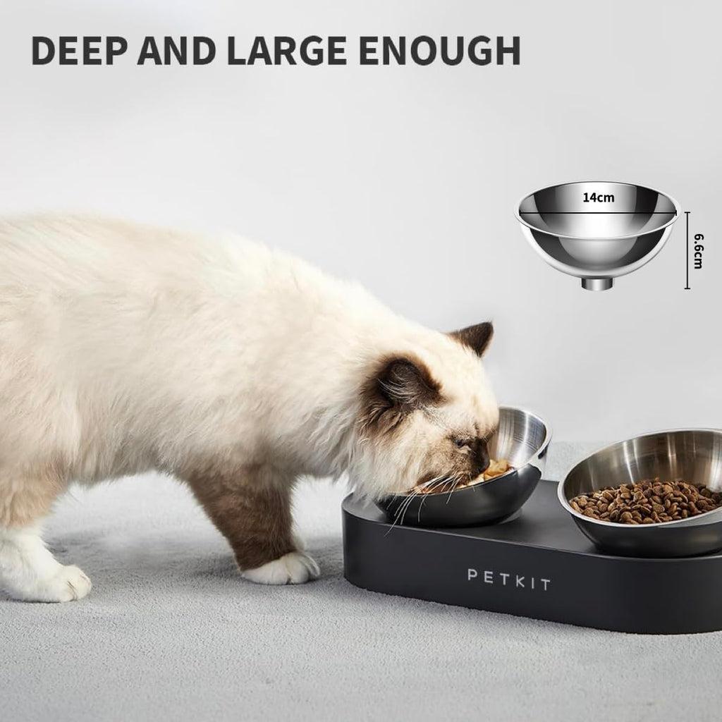 Elevated Dog Cat Bowl with 2 Stainless Steel Bowls V745
