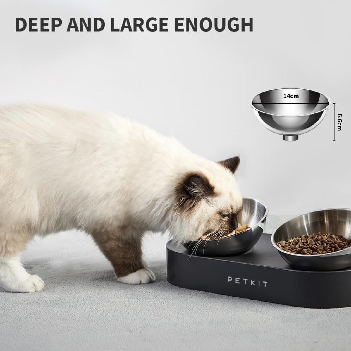 Elevated Dog Cat Bowl with 2 Stainless Steel Bowls V745