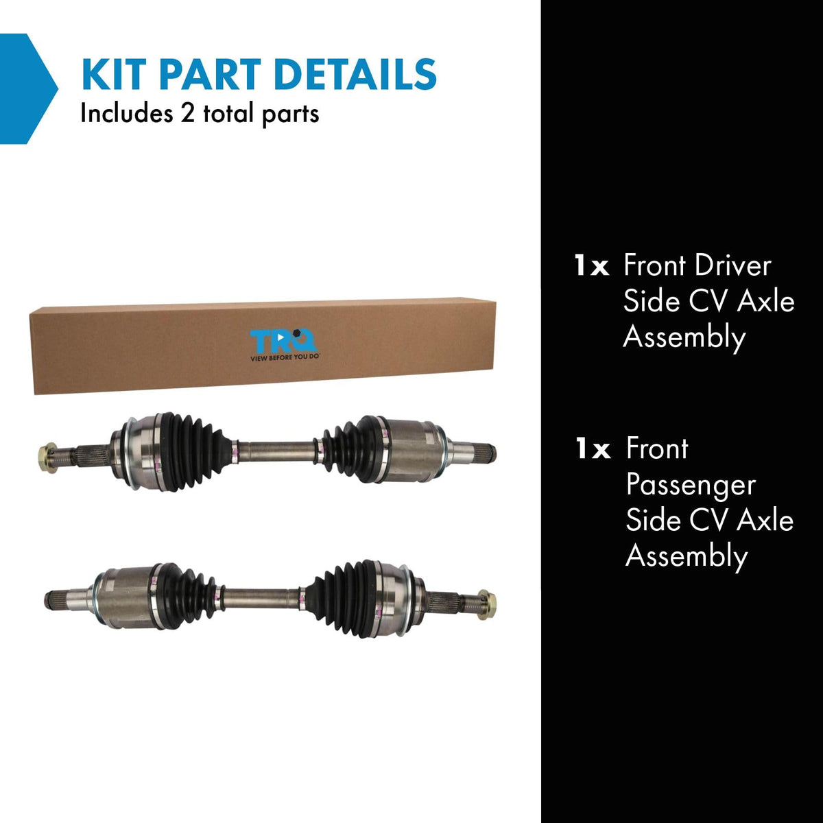 Front 2 Piece CV Axle Shaft Assembly Set L928539