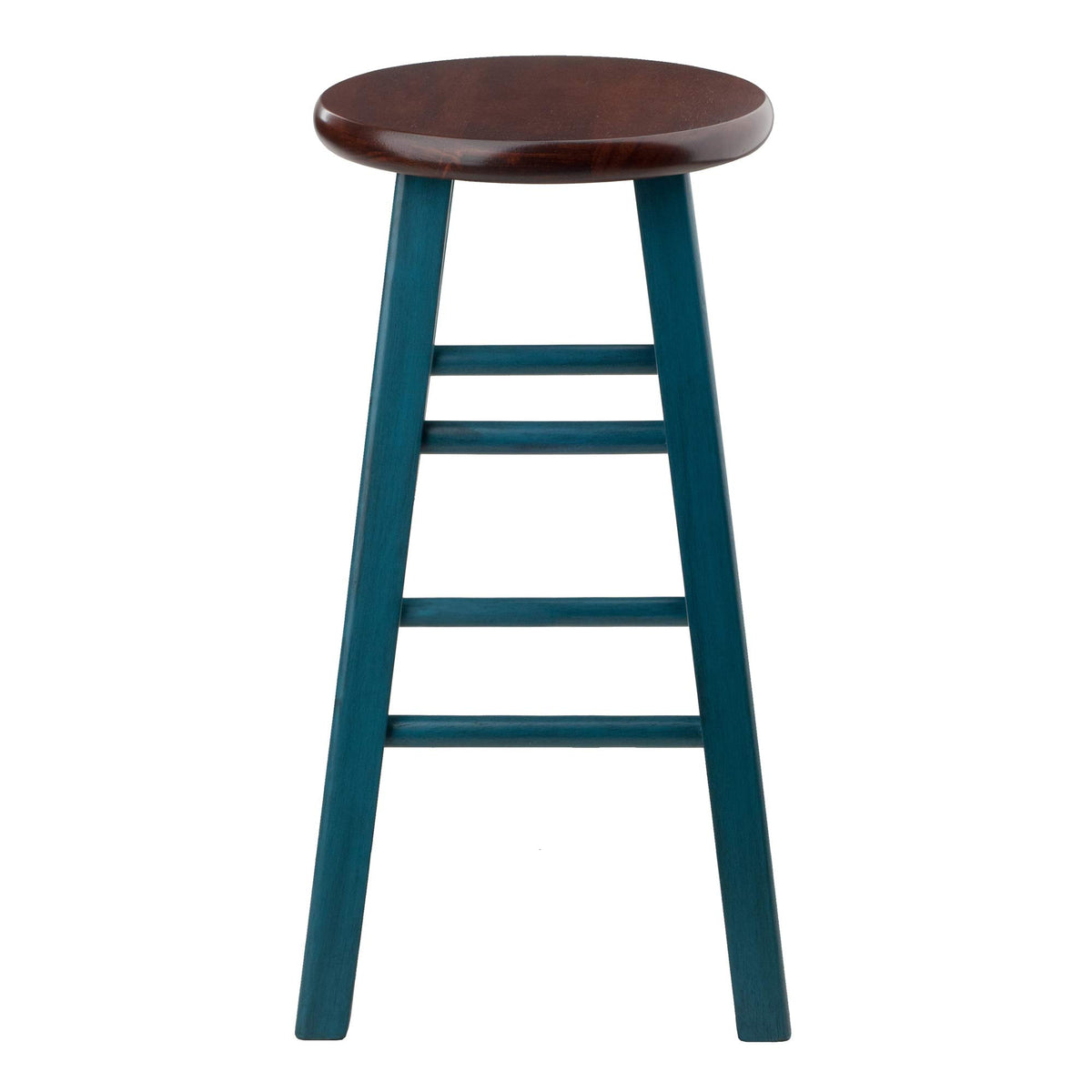 Rustic Teal Walnut Stool P186