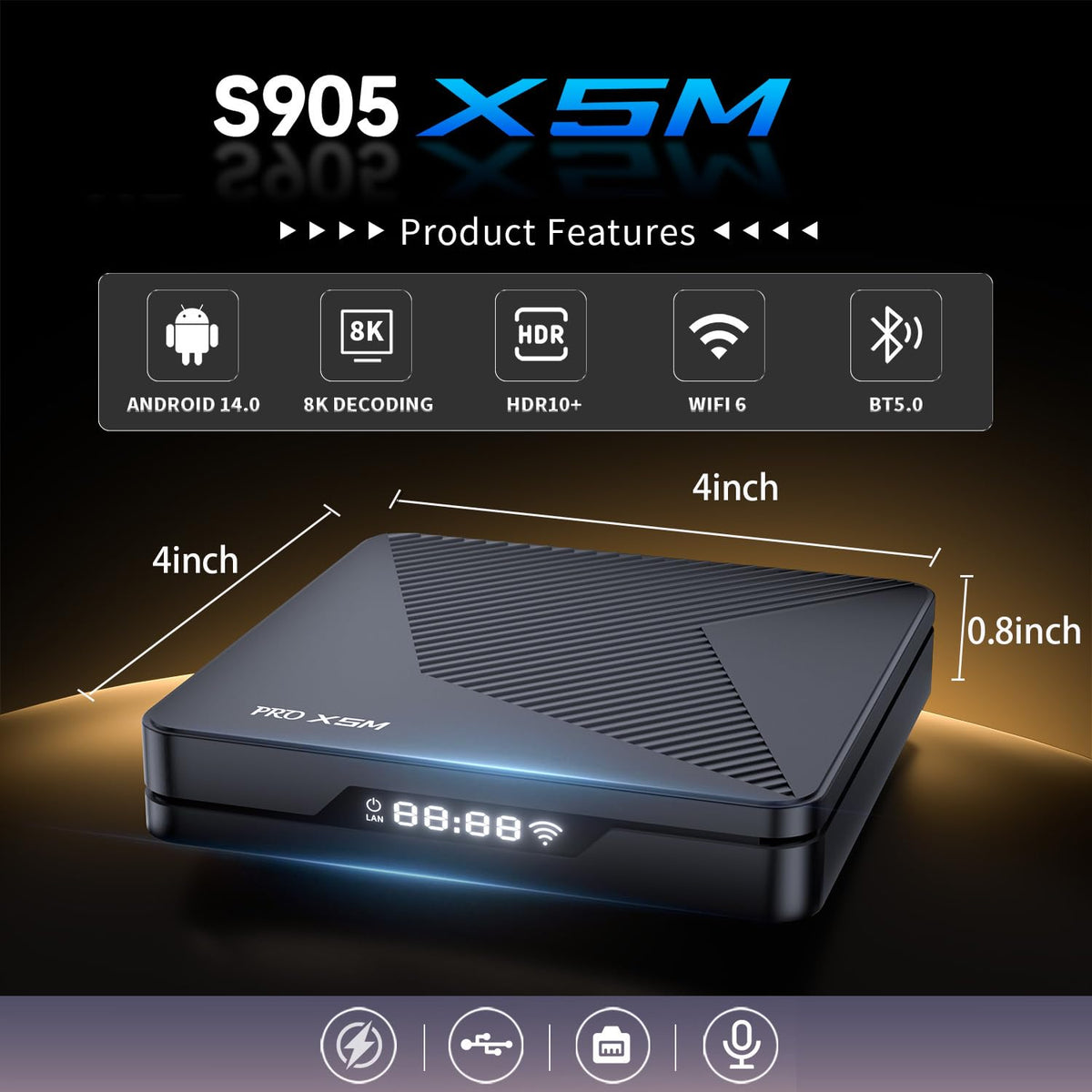 Android 14.0 TV Box 2GB RAM 16GB ROM 4K HDR10+ O338