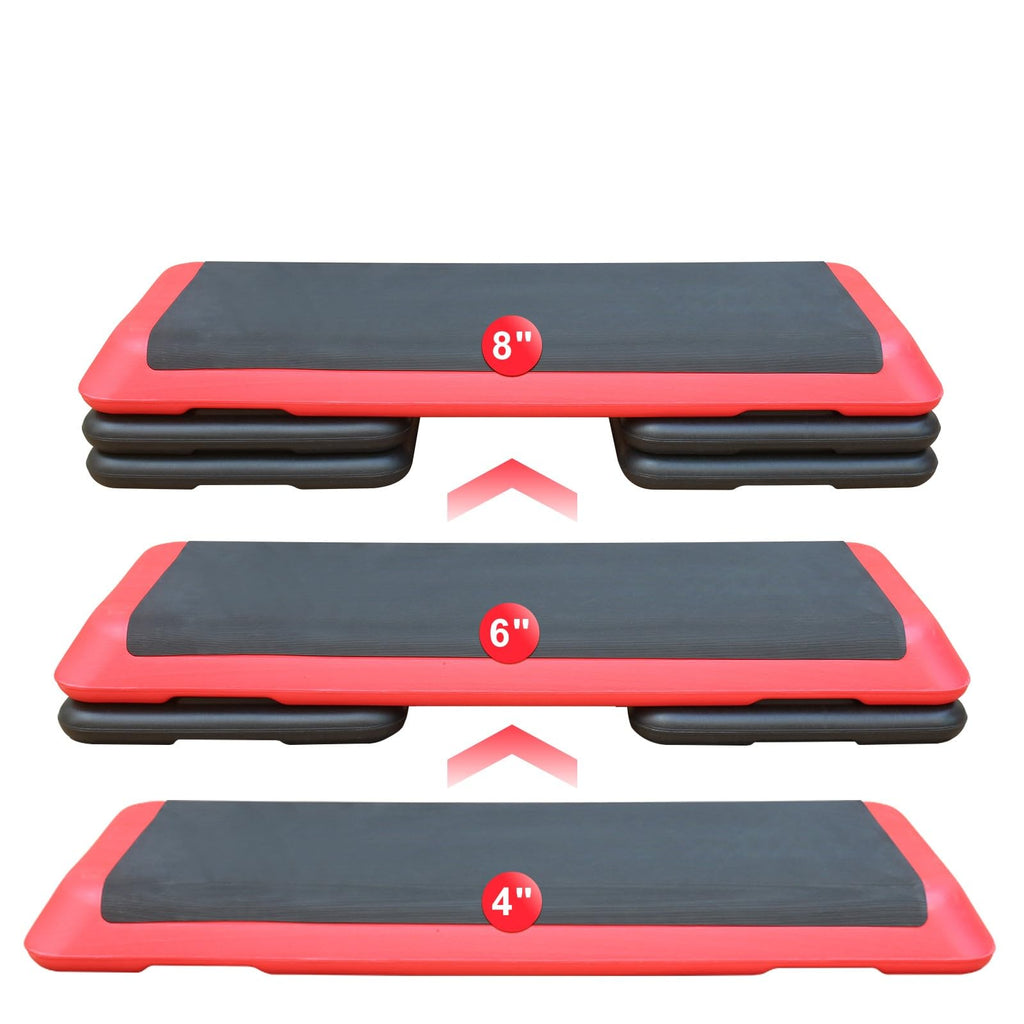 Adjustable Aerobic Workout Step Platform with 4 Stackable Risers V1219