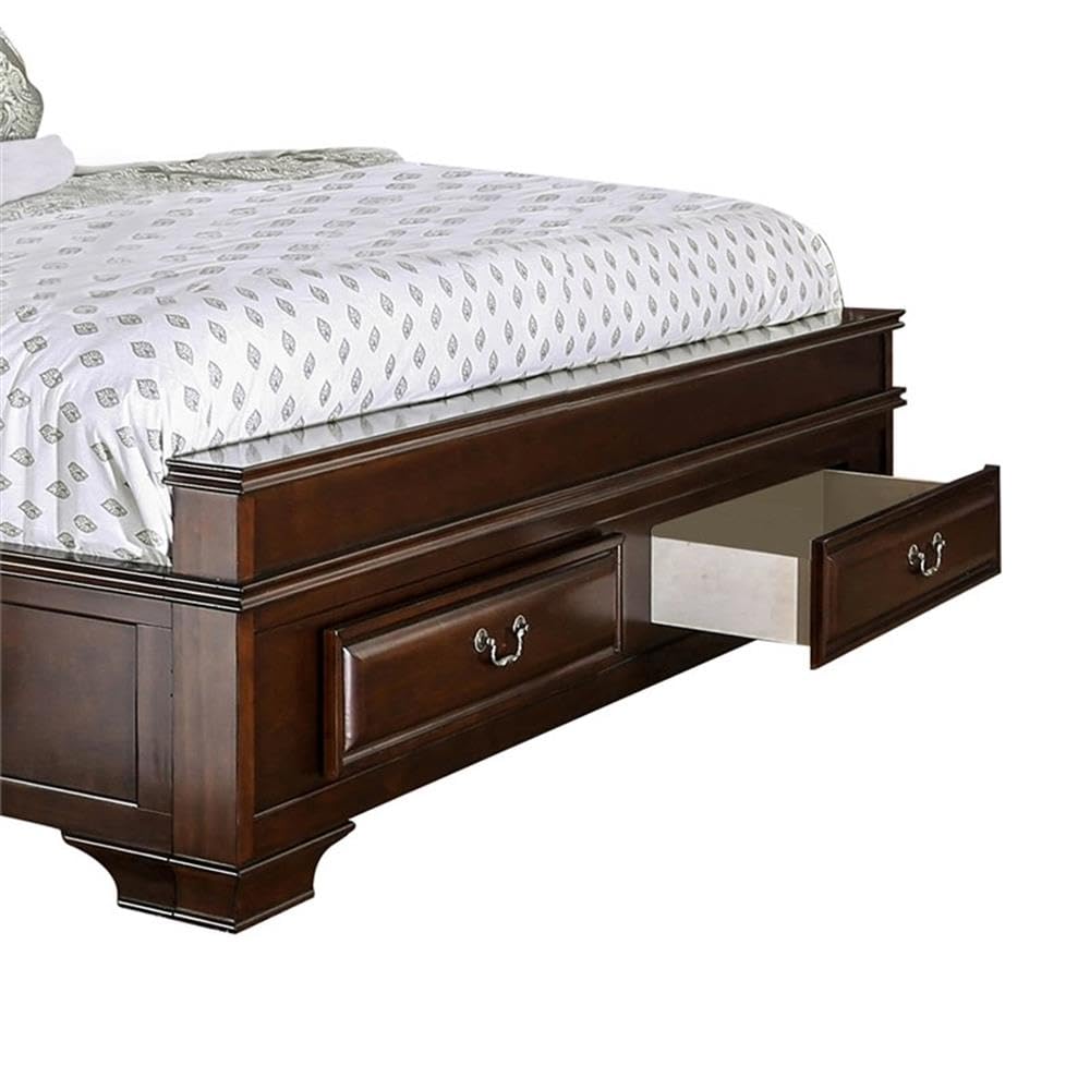 Brown Cherry California King Storage Bed L48514