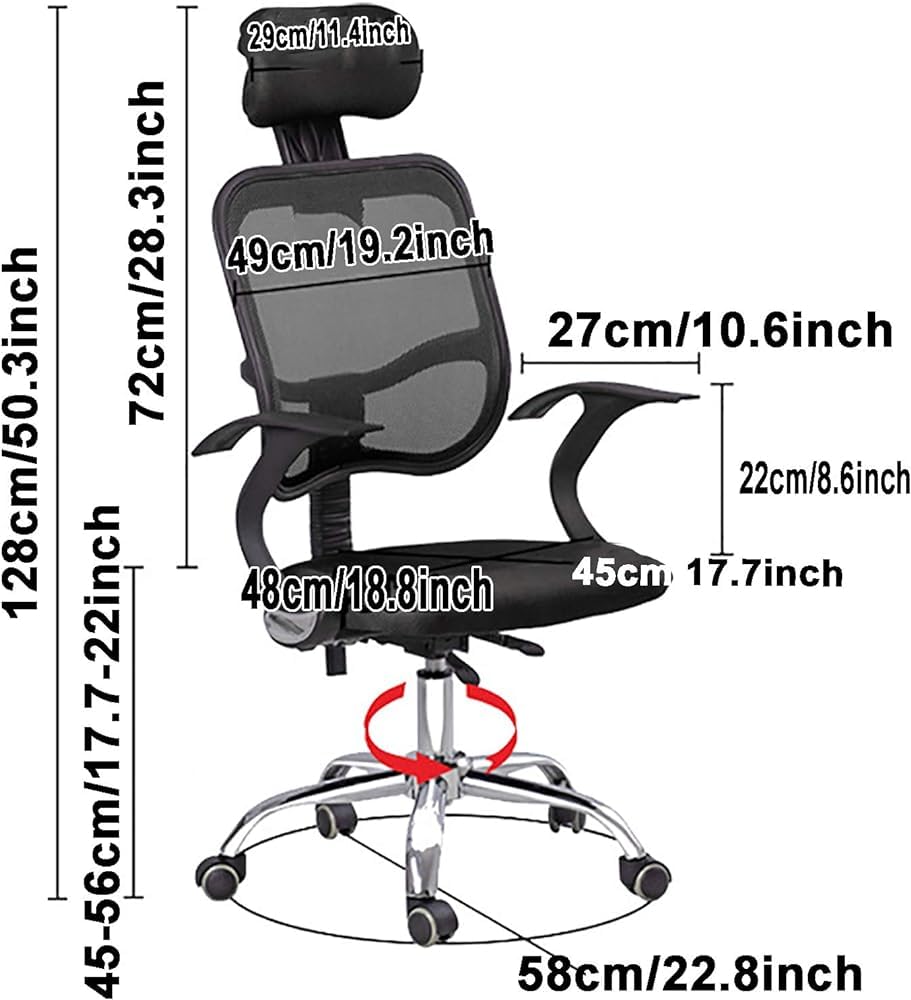 Orange Mesh Ergonomic Office Chair with Lumbar Support C777861