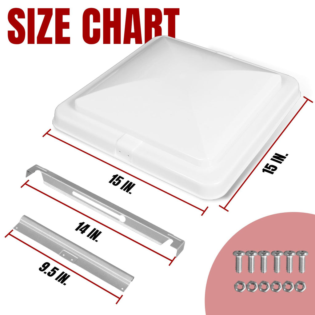 2 Pack 14 Inch White RV Vent Covers J38325