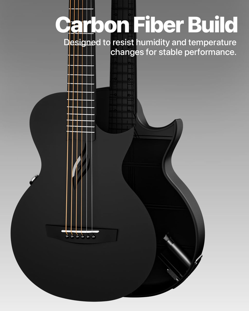 Carbon Fiber 35-Inch Smart Acoustic-Electric Travel Guitar N88303
