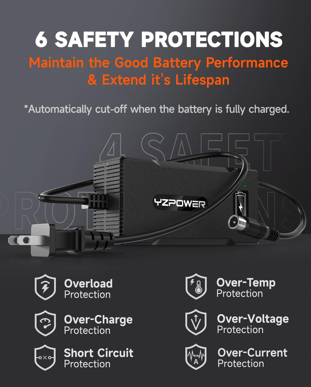 42V 5A Scooter Charger RCA Round Charging Port J309979